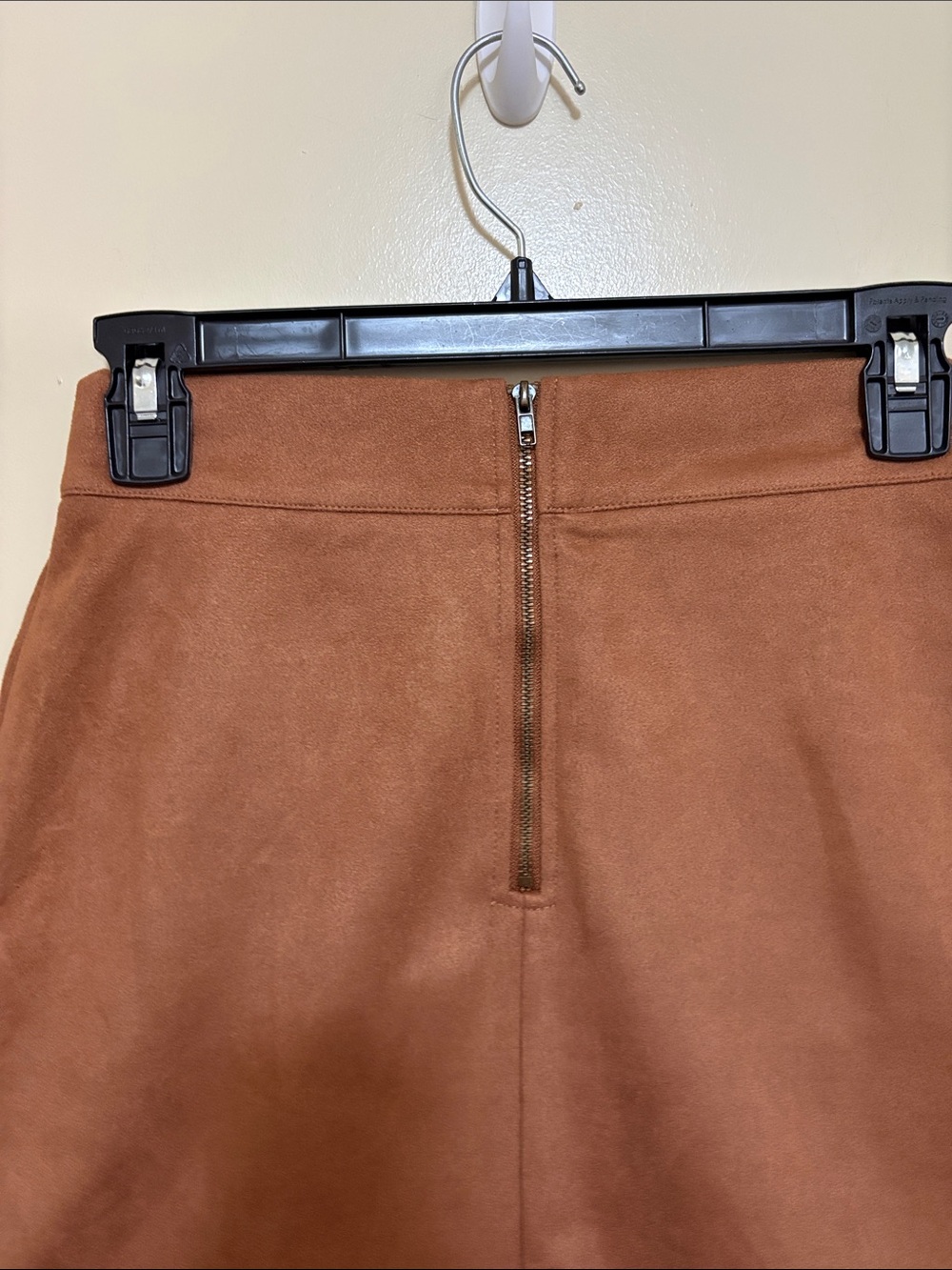 THML Brown Suede Embroidered Floral Mini Skirt with Scalloped Hem - Picture 4 of 7